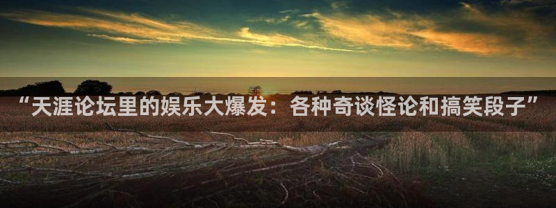 超凡国际pg电子游戏官网：“天涯论坛里的娱乐大爆发：各种奇谈怪论和搞笑段子”
